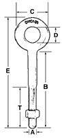 Drop Forged Eye Bolts <BR> Regular - Machine Thread 2